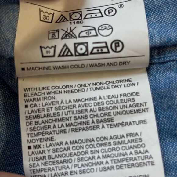 Old navy linen blend long sleeve button down shirt blue XXL new - Picture 5 of 8